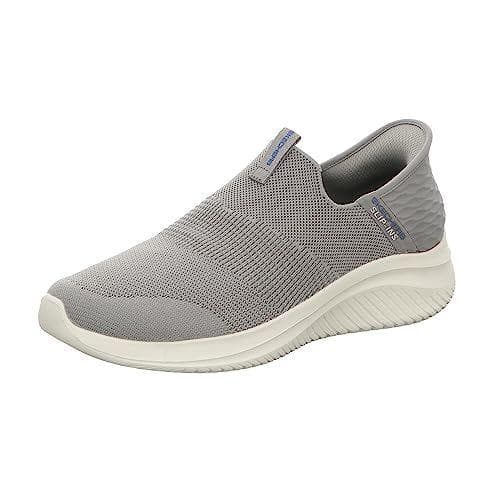 Skechers Hombre Ultra Flex 3.0 Smooth Step Slip-In ENTRENADOR, Grey Knit/Trim, 42 EU