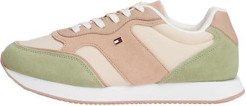 Tommy Hilfiger Runner Sneaker Mujer Easy de Ante, Verde (Earth Sage), 38