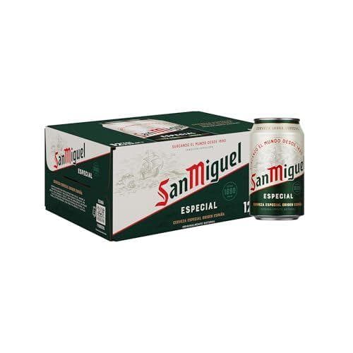 San Miguel Especial - Pack 12 latas de cerveza dorada lager