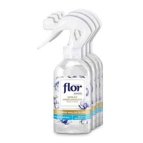 Flor Instant - Perfume para la ropa, fragancia azul - pack de 4