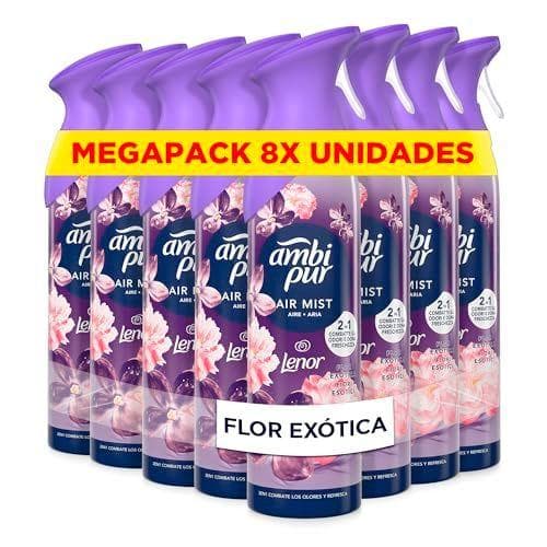 Ambipur Flor Exótica - Pack de 8 ambientador en spray 