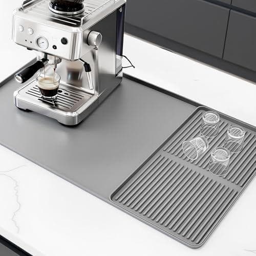Adiwo - Tapete de café de silicona con tapete de secado