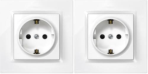 SIMON - Pack de 2 enchufe de empotrar | Schuko | Serie Simon 10 