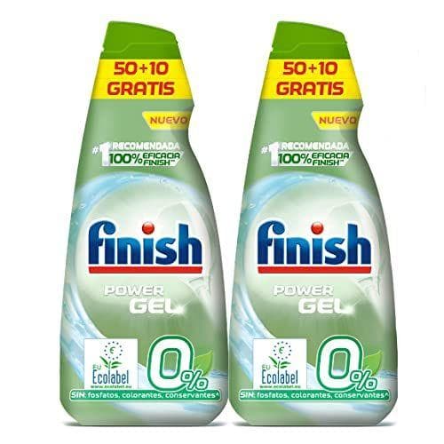 Reckitt Finish Power Gel 0% - 120 dosis de detergente en gel | Lavavajilla con Certificado Ecológico
