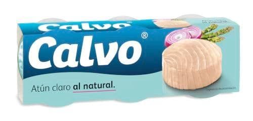 Calvo - Pack de 3 latas de atún claro al natural (80g)