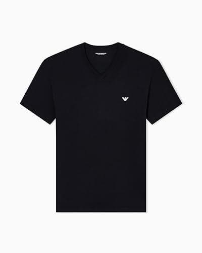 Emporio Armani - Camiseta de algodón con cuello en V para hombre