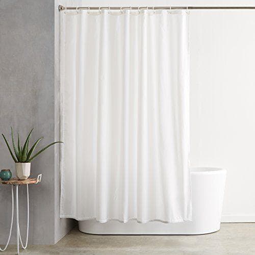 Amazon Basics - Cortina de ducha de tela resistente al agua y al moho