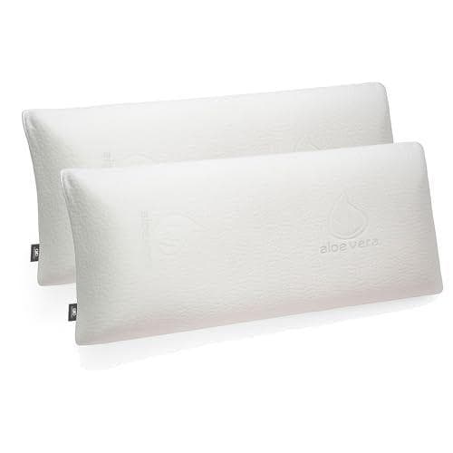 FUSIONHOME - Pack de 2 almohadas viscoelástica de Aloe Vera 