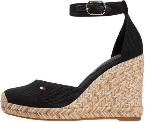 Tommy Hilfiger Sandalias Wedge Mujer High Closed Toe con cuña, Negro (Black), 38
