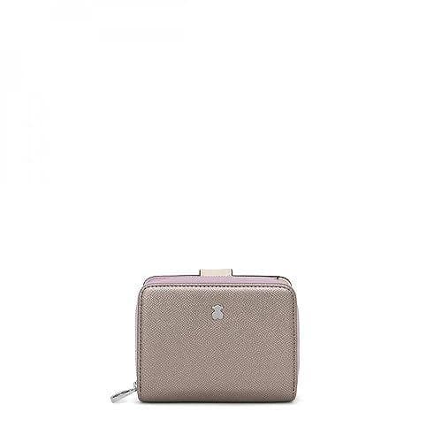 Tous - Billetera pequeña plateada para mujer
