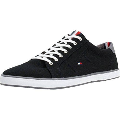 Tommy Hilfiger Zapatillas para Hombre Sneaker con Suela Vulcanizada, Negro (Black), 42