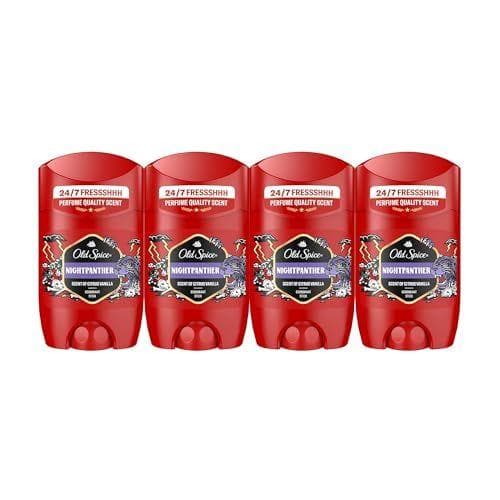 Old Spice Night Panther - Pack de 4 desodorante en barra para hombres 