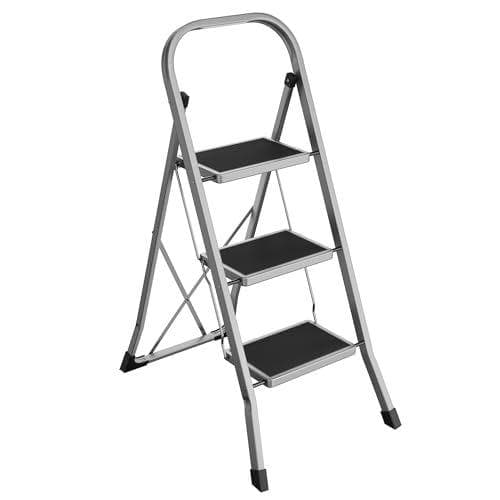 SONGMICS - Escalera de tijera con 3 peldaños 