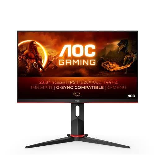 AOC 24G2- Monitor Gaming de 24", Full HD, (IPS, 1ms, 144Hz, Free-Sync, DisplayPort. HDMI)