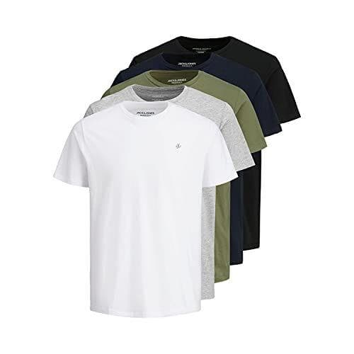 Jack & Jones - Pack de 5 camisetas de manga corta para hombre