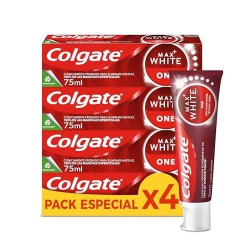 Colgate Max White One - Pasta de dientes blanqueadora, Pack 4 Uds x 75ml