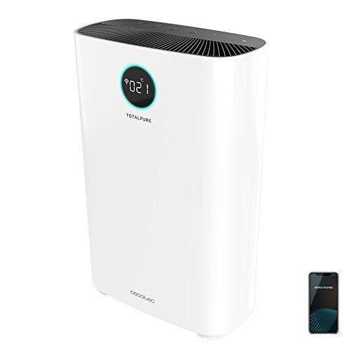 Cecotec Purificador de Aire TotalPure 5000 Connected. 30 W, Bajo Consumo, 360 CADR, 3 Procesos de Filtración, Pantalla LED, Control por Wi-Fi, Temporizador, Cobertura 130 m3