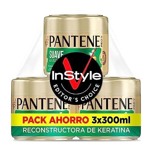 Pantene Suave & Liso - Mascarilla Antiencrespamiento - 3 mascarillas de 300ml
