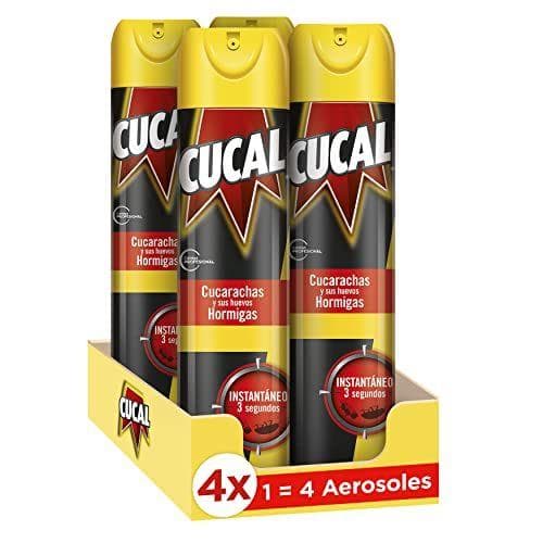 Cucal Insecticida Aerosol Instant contra Cucarachas, Hormigas y sus nidos (Pack de 4x 400ml., Total 1600ml)