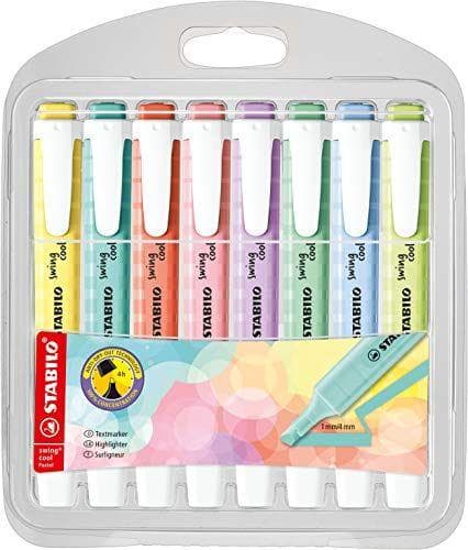 Rotulador fluorescente swing cool pastel estuche de 8 unidades colores surtidos