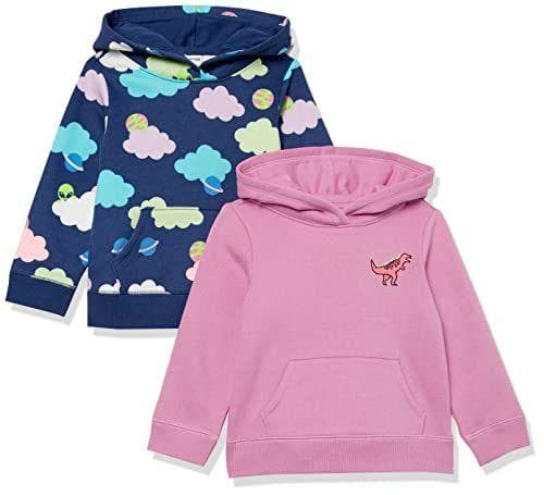 Spotted Zebra Sudaderas de Forro Polar con Capucha Niña, Pack de 2, Morado, Extraterrestres/Nubes, 2 años Spotted Zebra Sudaderas de Forro Polar con Capucha Niña, Pack de 2, Morado, Extraterrestres/Nubes, 2 años