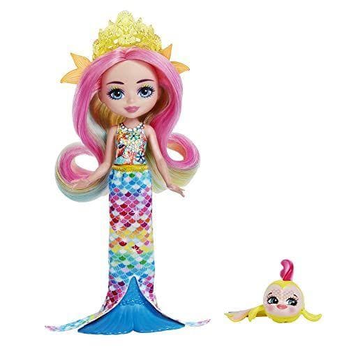 Royal Enchantimals - Muñeca Rainey Rainbow Fish con mascota pez arcoíris 