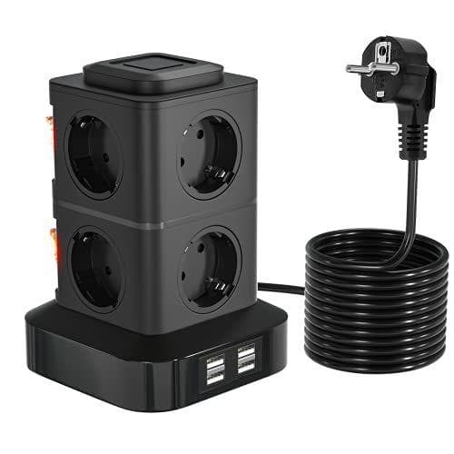 OLEKE Regleta Vertical Enchufes 2500W/10A