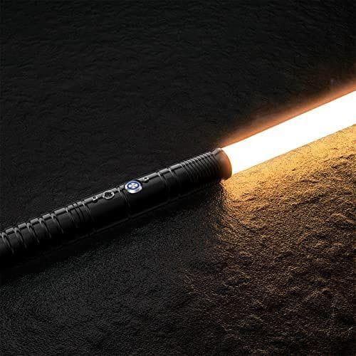 Kotsy Sable de luz FX, Espada Laser Lightsaber RGB, sable de luz de 7 colores de metal con diferentes sonidos de batalla, batería de carga USB para regalos, cosplay, fiesta, negro