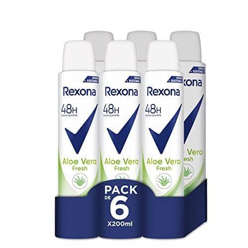 Rexona - Desodorante aerosol antitranspirante para mujer Aloe Vera  200ml - Pack de 6