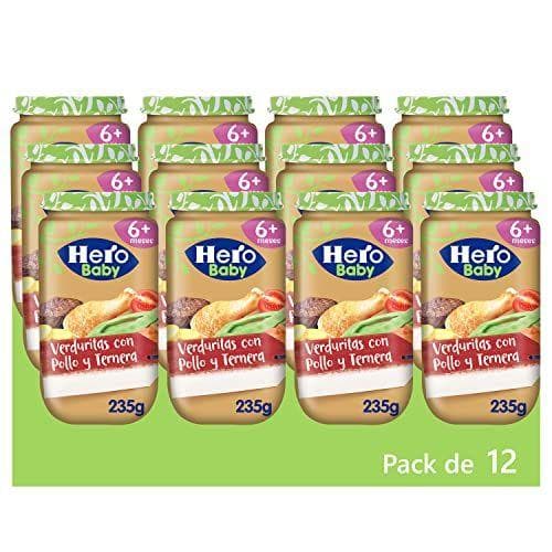 Hero Baby - Tarritos de verduritas con pollo y ternera - 12 x 235 g