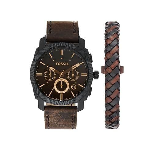 Fossil - Reloj para hombre y pulsera de piel
