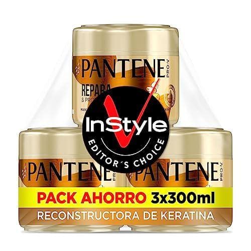 Pantene - Mascarilla pelo seco y dañado con Keratina para alisar el cabello - x3 300ml