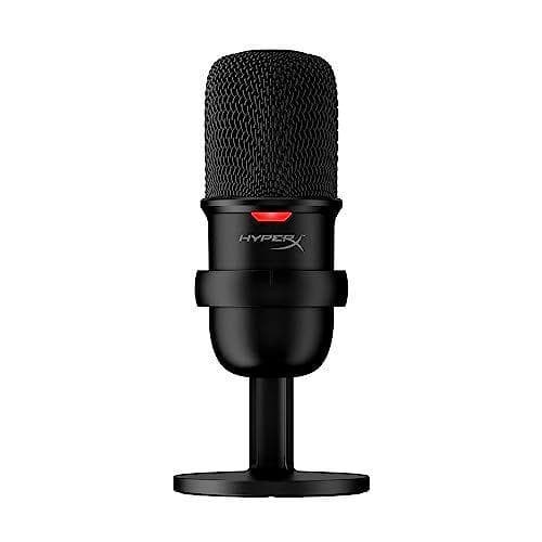 HyperX SoloCast – Micrófono de condensador USB para juegos, para PC, PS4 y Mac, sensor de silenciamiento con un toque, patrón polar cardioide
