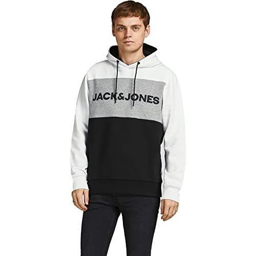 Jack & Jones Jjelogo Blocking Sweat Hood Noos-Sudadera con Capucha, Blanco, L para Hombre Jack & Jones Jjelogo Blocking Sweat Hood Noos-Sudadera con Capucha, Blanco, L para Hombre