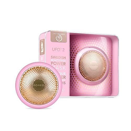 FOREO UFO 2 tratamiento de máscara LED facial, espectro total LED y terapia con luz roja, máscara de belleza, calor, frío, masajeador facial, hidratante, mejor absorción del skin care, Pearl Pink