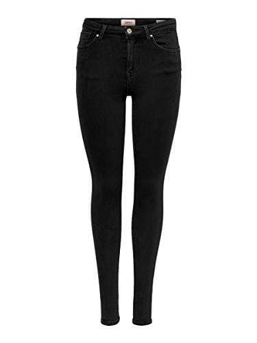 Only Onlpower Mid Push Up SK BB Rea3659 Vaqueros, Black, 36W / 30L para Mujer