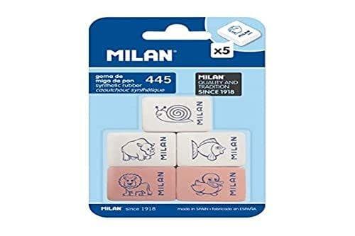 Goma de borrar milan de 5 unidades