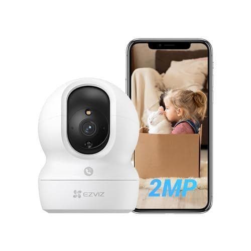 EZVIZ Camara de Vigilancia Interior con Seguimiento Automático, Cámara IP Domicilio  WiFi 360° para Bebe con Visión Nocturna Color, Detección Humana,1080P, Llamada Bidireccional, Soporta 512GB, CP1 Pro