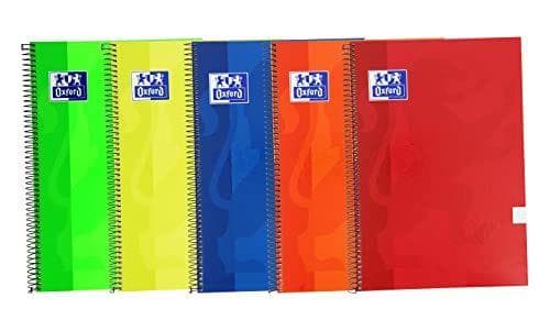 Oxford, Cuadernos A4 (Folio), Cuadrícula 4x4 Tapa Extradura, 80 Hojas. Pack 5 Libretas Oxford, Cuadernos A4 (Folio), Cuadrícula 4x4 Tapa Extradura, 80 Hojas. Pack 5 Libretas