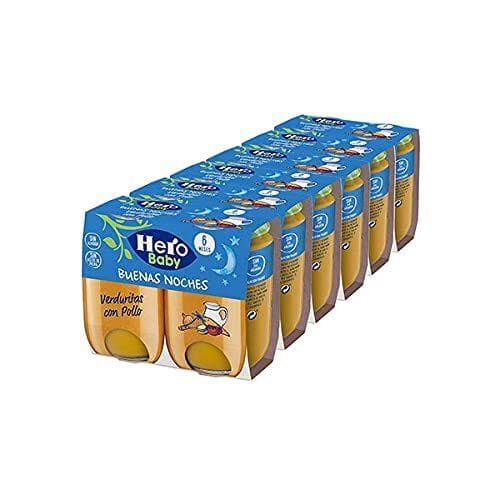 Hero Baby Buenas Noches - Tarritos de verduritas con pollo  - 6 Packs de 2 x 190 gr