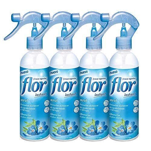 Flor Instant - Perfume para la ropa, fragancia azul - pack de 4