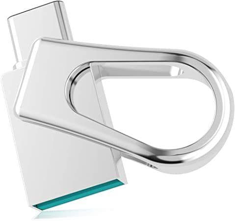 Tipo C Memoria USB 64GB, RAOYI Metal Mini Pendrive Plata