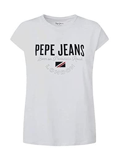 Pepe Jeans Parker, Camisetas Mujer, Blanco (White), M