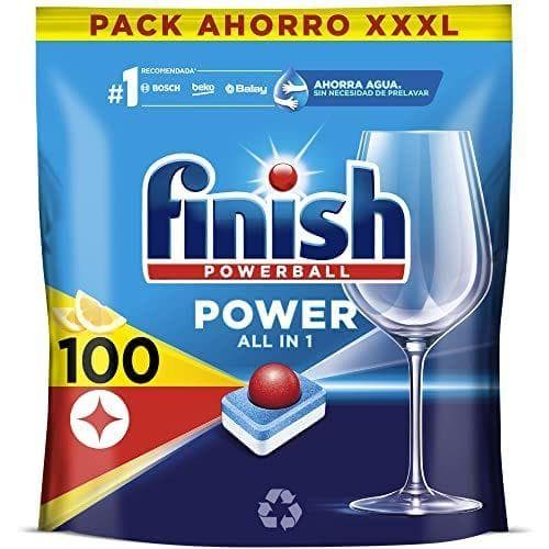 Finish Powerball Power All in 1 - Pastillas para el lavavajillas Limón, 100 pastillas Finish Powerball Power All in 1 - Pastillas para el lavavajillas Limón, 100 pastillas