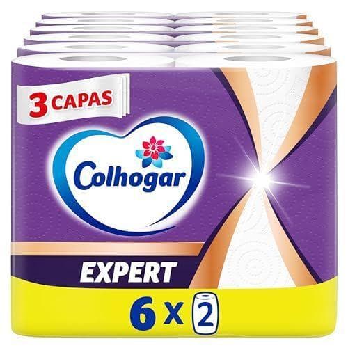Colhogar Expert 6x2 - Papel Cocina 3 capas - Máxima Eficacia - Paquete con 12 Rollos 