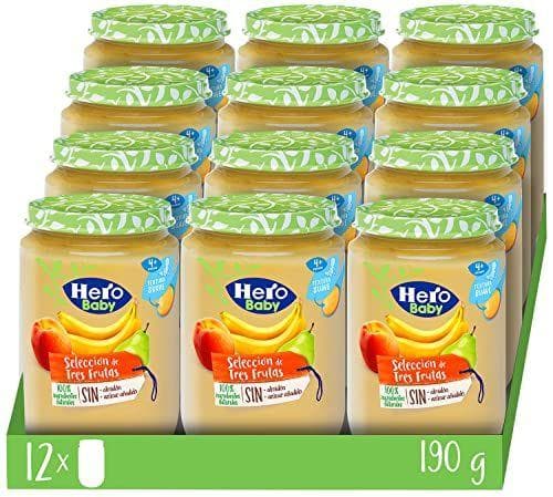Hero Baby - Tarritos de selección de 3 frutas Pack de 12x190gr Hero Baby - Tarritos de selección de 3 frutas Pack de 12x190gr