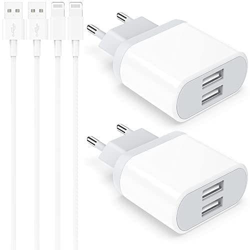 Nisiyama - Pack de 2 Cargadores + Cable lightning