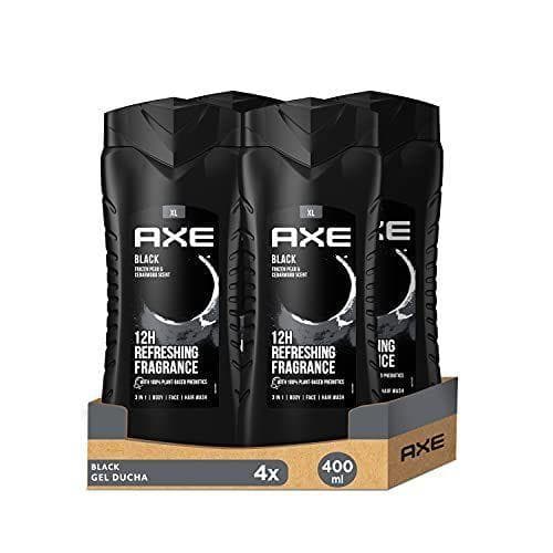 Axe - Gel de ducha y champú para hombre Black 3en1 400ml - Pack de 4