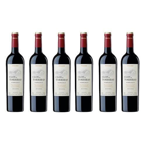 Clos De Torribas - Vino tinto reserva variedad tempranillo crianza durante 1 Año, Caja de 6 botellas x 750 ml