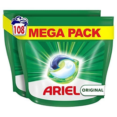Ariel All-in-One - Detergente para la lavadora liquido en capsulas/pastillas, 108 Lavados (2x54) Ariel All-in-One - Detergente para la lavadora liquido en capsulas/pastillas, 108 Lavados (2x54)